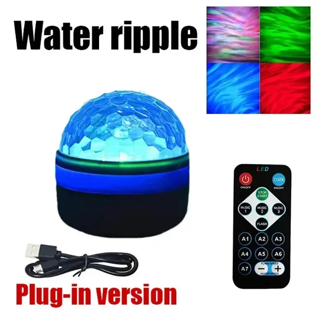 Northern Aurora Projector – Water Ripple • RGB Atmosphere Lamp • Remote Control