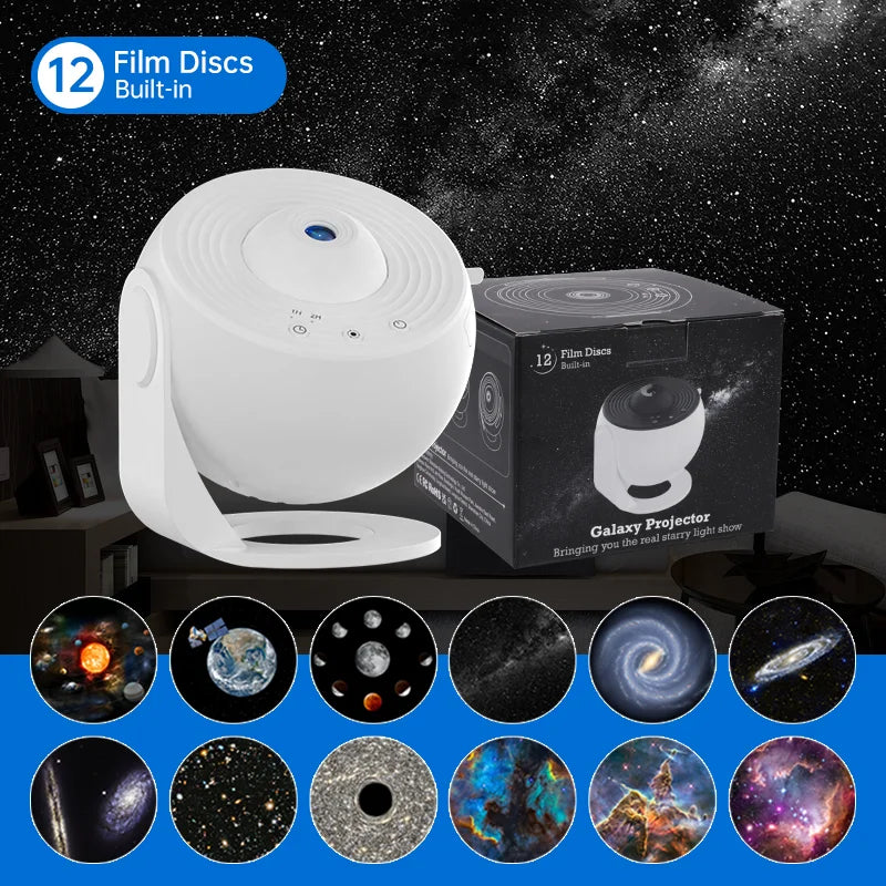 Night Light Galaxy Projector – 360° Starry Sky • Rotating Planetarium Lamp
