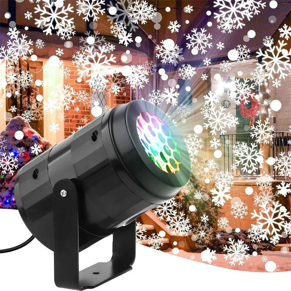 2025 LED Snowflake Projector – Outdoor/Indoor Christmas Light • Snowfall Spotlight