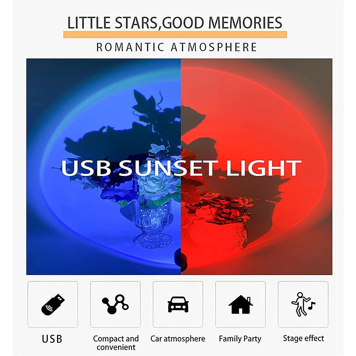 Sunset RGB Lamp – Remote Control • Mood Light • Aesthetic Ambience