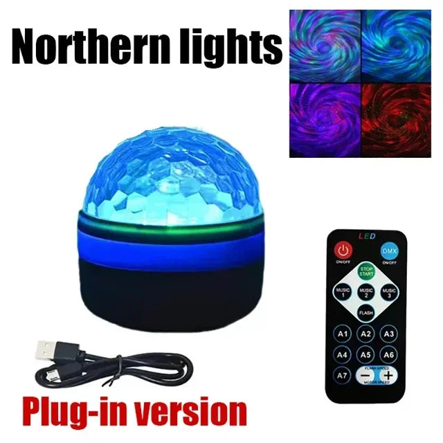 Northern Aurora Projector – Water Ripple • RGB Atmosphere Lamp • Remote Control