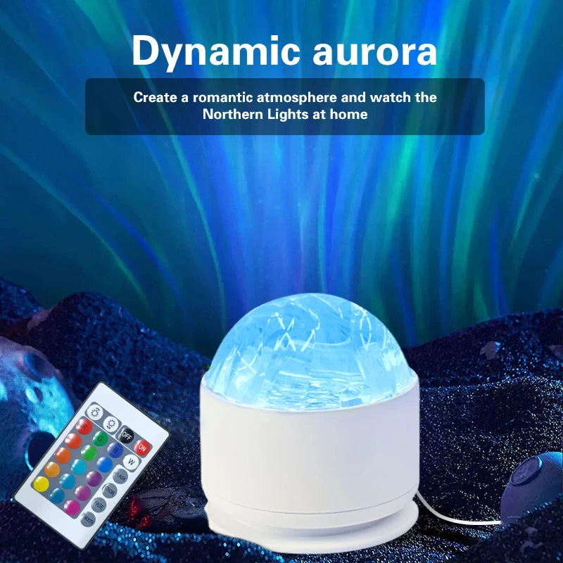 Northern Aurora Projector – Water Ripple • RGB Atmosphere Lamp • Remote Control