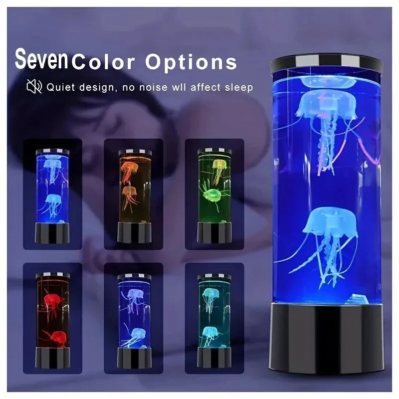 Jellyfish LED Lamp – Color-Changing Mood Light • Remote Control Aquarium Effect
