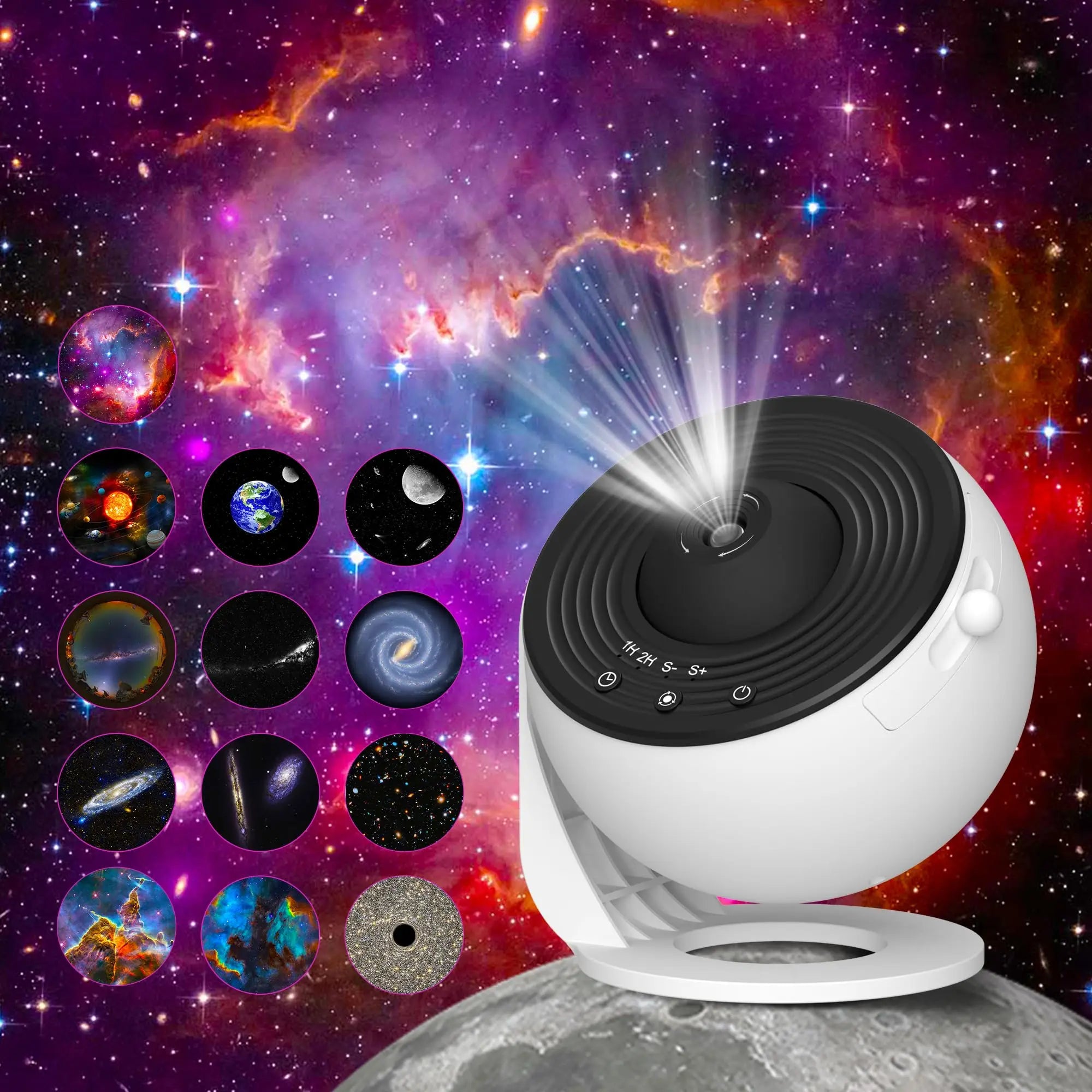 Night Light Galaxy Projector – 360° Starry Sky • Rotating Planetarium Lamp