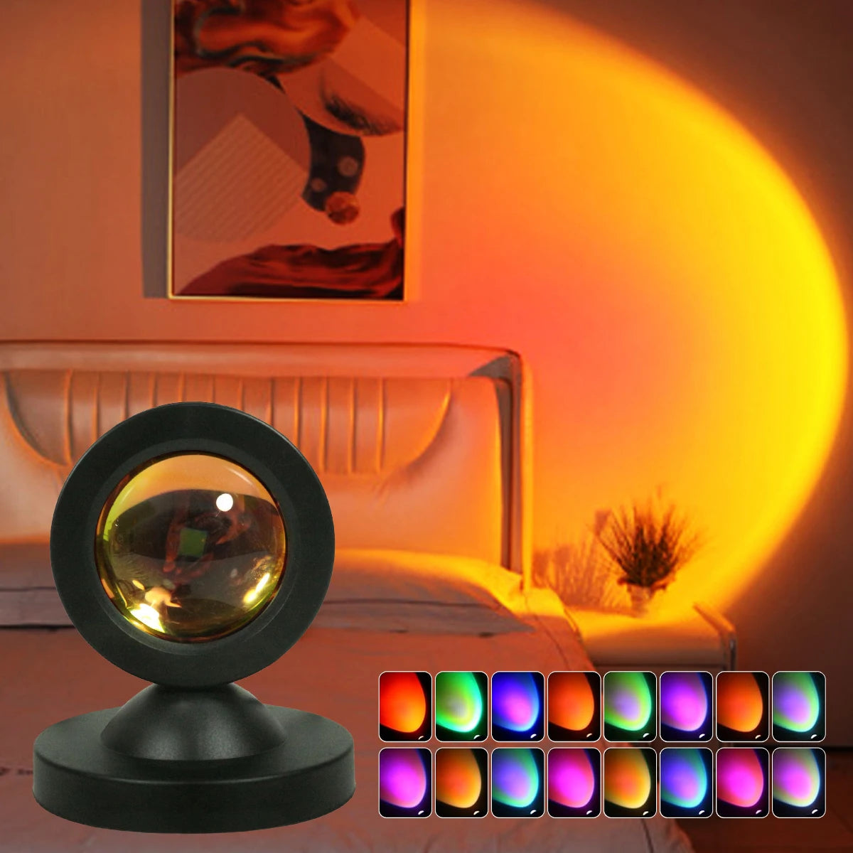 Sunset RGB Lamp – Remote Control • Mood Light • Aesthetic Ambience