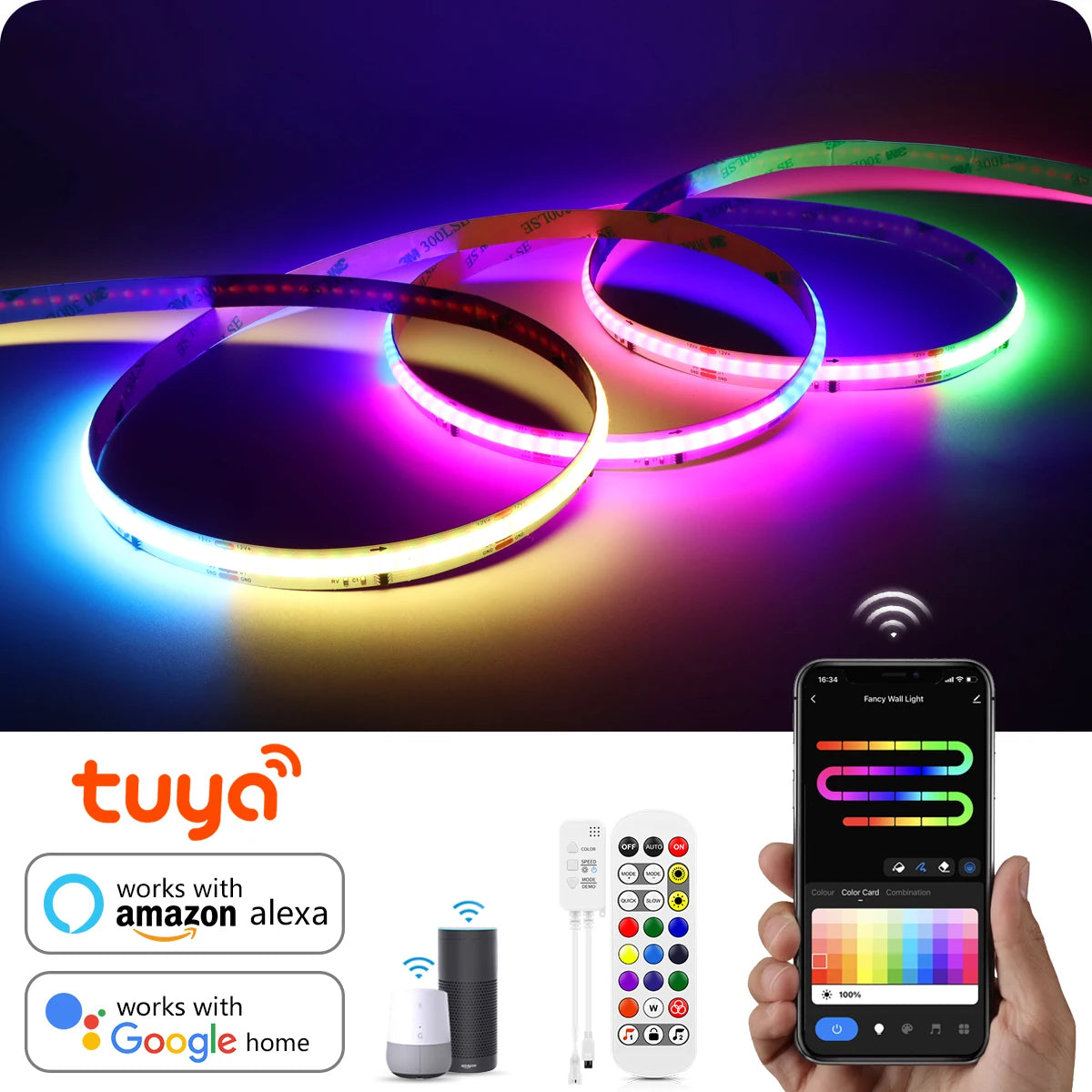 Smart RGBIC LED Strip – WiFi App Control (1–5m)